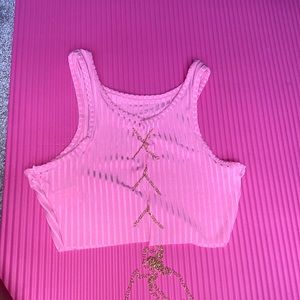 Pink chain crop top
